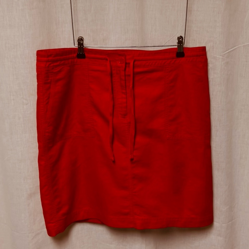 Size 14 pencil skirt reddish cotton linen Talbots